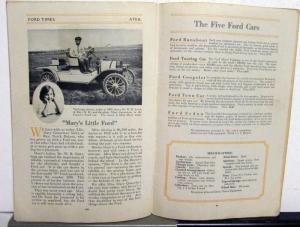 1916 Ford Times April Original Mailer Model T