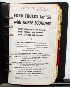 1956 Ford Truck Salesman Handbook Data Facts Book Sedan Delivery Pickup F Series