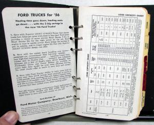 1956 Ford Truck Salesman Handbook Data Facts Book Sedan Delivery Pickup F Series