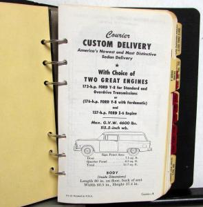 1956 Ford Truck Salesman Handbook Data Facts Book Sedan Delivery Pickup F Series