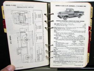 1956 Ford Truck Salesman Handbook Data Facts Book Sedan Delivery Pickup F Series