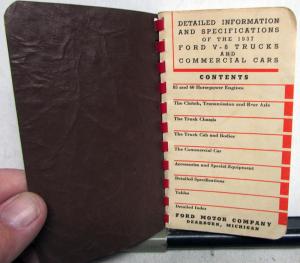 1937 Ford Trucks Dealer Salesmans Truck & Commercial Car Handbook Data Book Orig