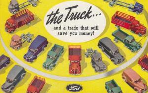 1940s-1950s Mercury Ford Cars Set of 4 Vintage Postcards