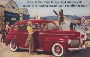 1940s-1950s Mercury Ford Cars Set of 4 Vintage Postcards