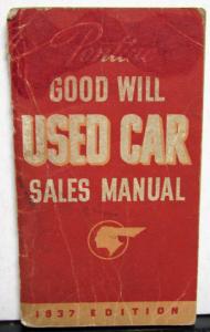 1937 Pontiac Dealer Used Car Sales Manual Data Book Features Of 32-36 All Makes