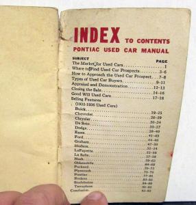 1937 Pontiac Dealer Used Car Sales Manual Data Book Features Of 32-36 All Makes