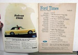 1965 Ford Times November Issue Falcon Fairlane Mustang GT Original