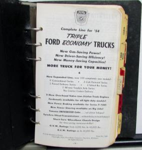 1954 Ford Truck Dealer Sales Handbook Facts Data Book Pickup F Series Bus HD