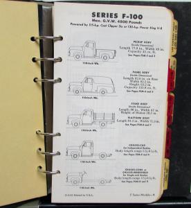 1954 Ford Truck Dealer Sales Handbook Facts Data Book Pickup F Series Bus HD