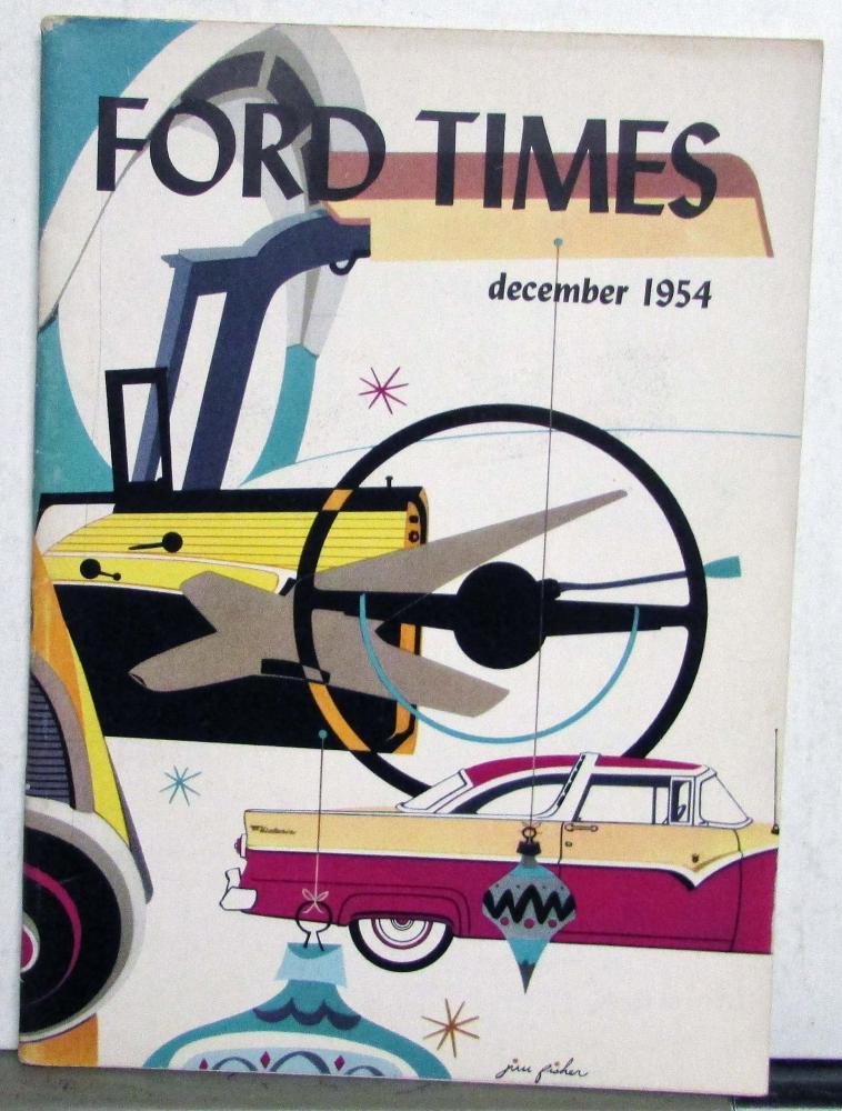 1954 Ford Times December Issue Original V8 Sunliner
