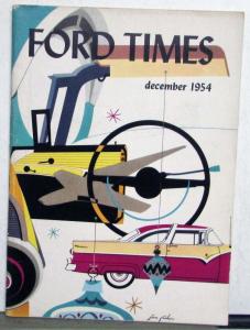 1954 Ford Times December Issue Original V8 Sunliner