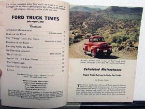 1951 Ford Truck Times March/April July/Aug Sept/Oct Original F Series
