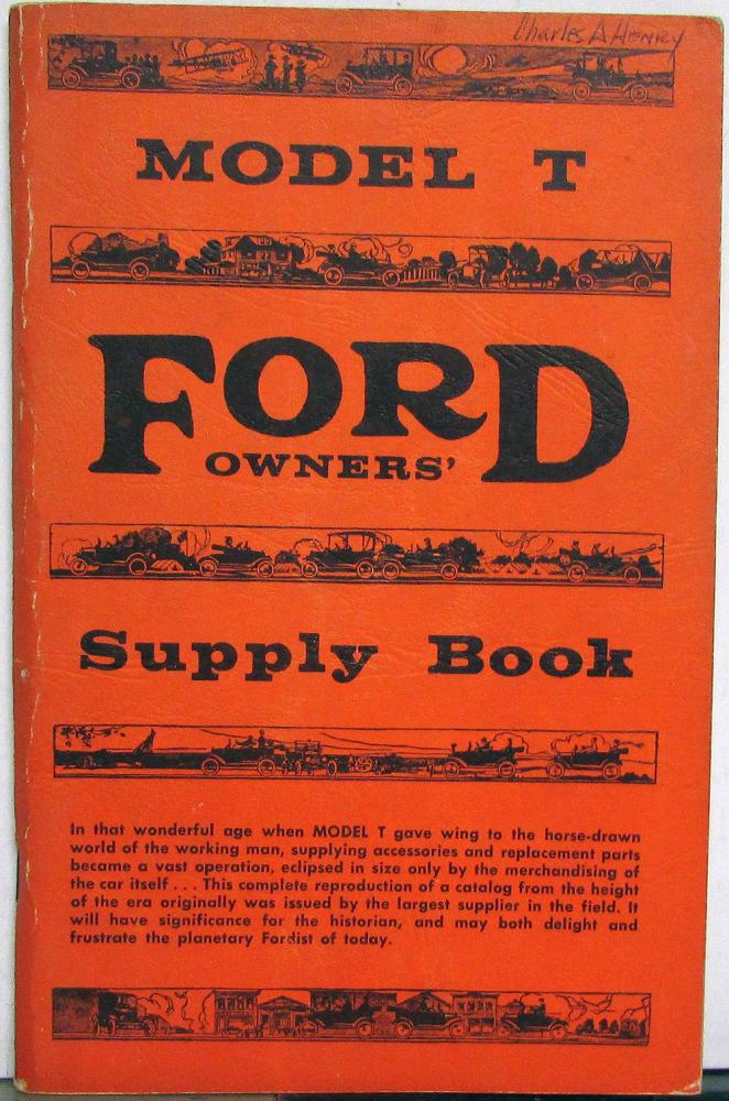 Ford Model T Owners Supply Book 1959 Reprint