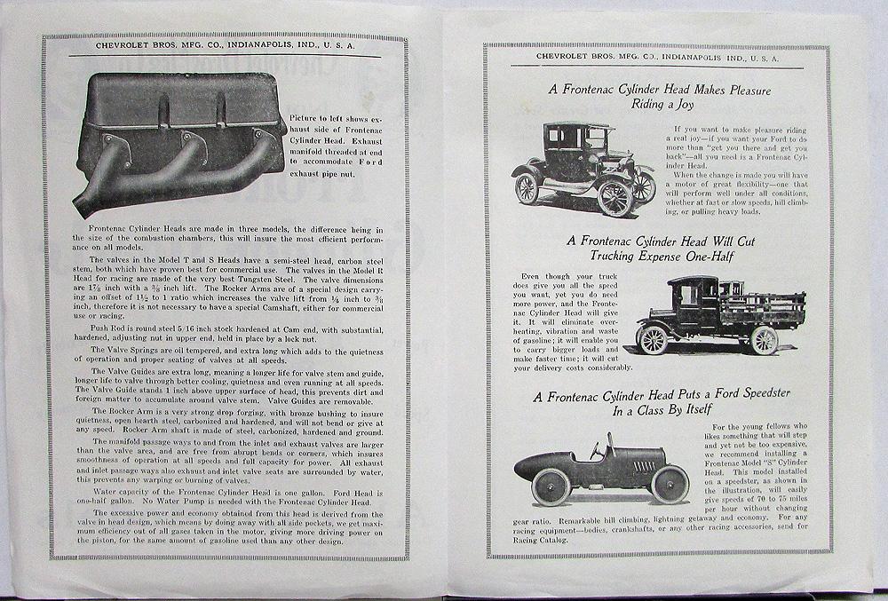 Vintage Ford Model T Frontenac Cylinder Heads Sales Folder Early