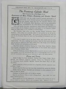 Vintage Ford Model T Frontenac Cylinder Heads Sales Folder Early Reproduction