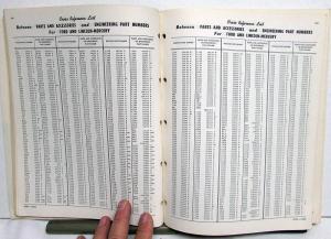 1959-1962 Ford Lincoln Mercury Parts & Accessories Numbers Cross Reference List