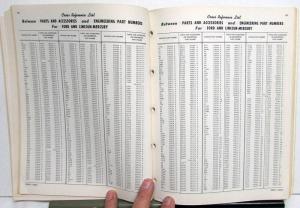 1959-1962 Ford Lincoln Mercury Parts & Accessories Numbers Cross Reference List