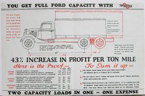 1935 Ford Twin-Flex Third Axle Sales Brochure Folder Original