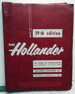 1953-1962 Chevy Cadillac Ford Mopar Hollander Parts Interchange Book Car Truck