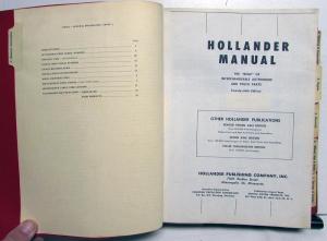 1953-1962 Chevy Cadillac Ford Mopar Hollander Parts Interchange Book Car Truck