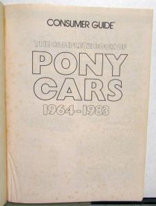 The Complete Book Of Pony Cars Javelin AMX Capri Barracuda Cougar 1964 To 1983