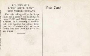 1928 Ford Rolling Mill Rouge Steel Plant Postcard