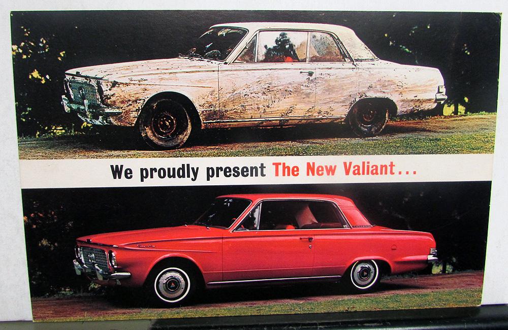 1963 Valiant Dealer Postcard New Model Introduction Promotional Chrysler Sales