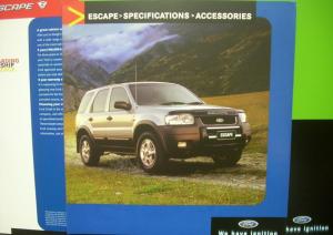 2002 Ford Escape Sales Brochure Australian Market Right Hand Drive Model