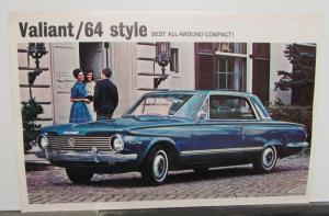 1964 Valiant Dealer Postcard Promotional New Model Introduction Chrysler Orig