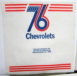 1976 Chevrolet Dealer Promotional Napkins Set Fowlkes Chevy Pompano Beach Fl