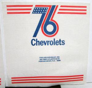 1976 Chevrolet Dealer Promotional Napkins Set Fowlkes Chevy Pompano Beach Fl