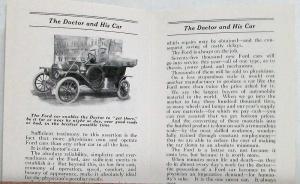 1913-1914 ? Ford Model T The Doctor and His Car Sales Brochure Reproduced