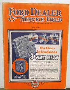 1937 Ford Dealer & Service Field July Issue School Bus Speedway Buick Zephyr V8