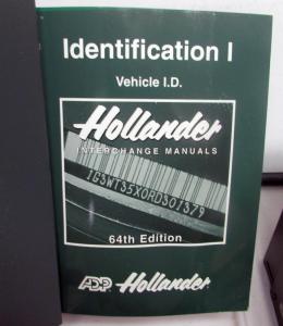 1960s To 1998 Hollander Interchange Manuals Chevy Ford Mopar Toyota Jeep & More