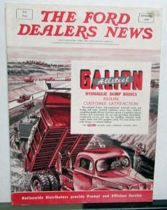 1949 The Ford Dealers News Sept Issue Galion Hydraulic Dump Truck Holmes Wrecker