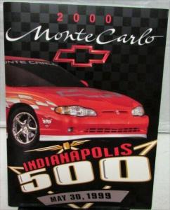 2000 Chevrolet Monte Carlo - 1999 Indy 500 Pace Car Press Kit Jay Leno Driver