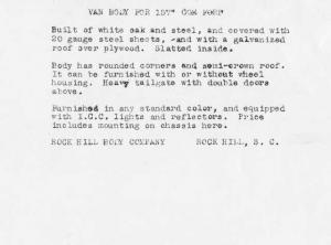 1939 Ford COE with Rock Hill Body Co Van Body Press Photo and Release 0552