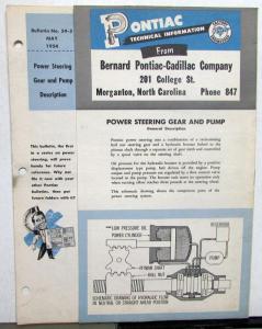 1954 Pontiac Dealer Technical Service Bulletins Craftsmen News Repair Updates