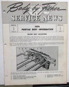 1954 Pontiac Dealer Technical Service Bulletins Craftsmen News Repair Updates