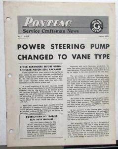 1953 Pontiac Dealer Technical Service Bulletins Craftsmen News Repair Updates