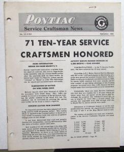 1953 Pontiac Dealer Technical Service Bulletins Craftsmen News Repair Updates