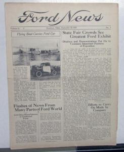 1922 Ford News 9/22/22 Model T Employee Paper