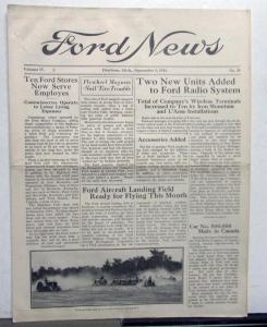 1924 Ford News 9/1/24 Model T Employee Paper