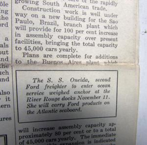 1924 Ford News 11/15/24 Model T Employee Paper