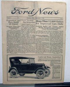 1925 Ford News 9/8/25 Model T Employee Paper