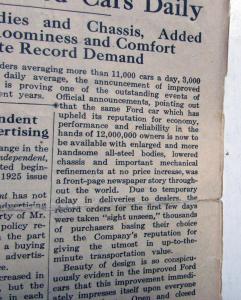 1925 Ford News 9/8/25 Model T Employee Paper
