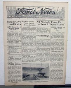 1926 Ford News 9/22/26 Model T Employee Paper