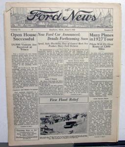 1927 Ford News 6/8/27 Model T Employee Paper