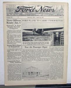 1927 Ford News 8/22/27 Model T Employee Paper