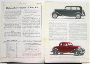 1933 Ford News February Issue Color Illustrations of New V8 Fords Original